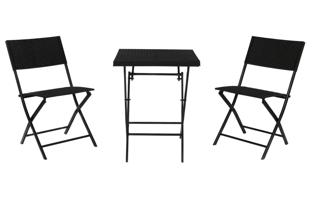 MESA SET 3 RATAN SINTETICO ACERO 58X58X71,5 NEGRO - Imagen 6