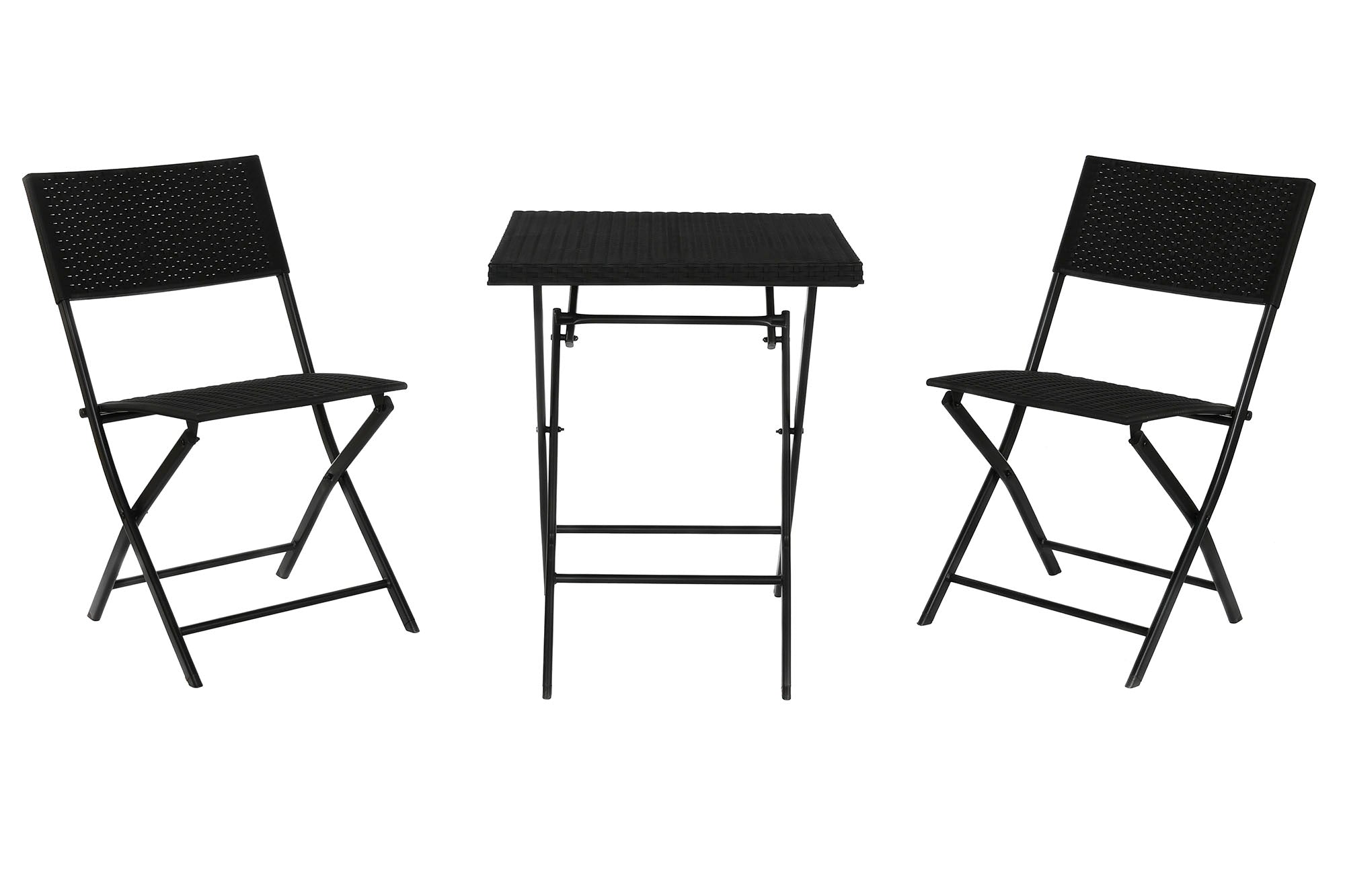 MESA SET 3 RATAN SINTETICO ACERO 58X58X71,5 NEGRO - Imagen 6