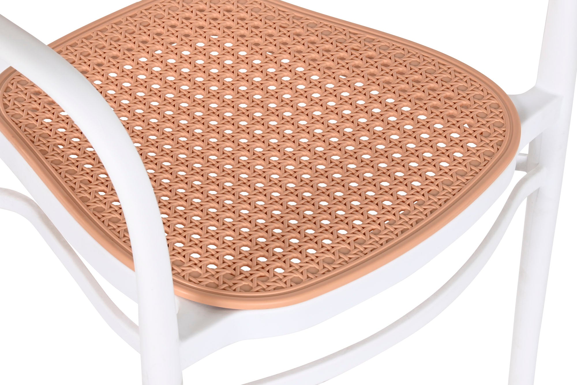 SILLA PP 56X52X86,5 SIMIL RATAN BLANCO - Imagen 2