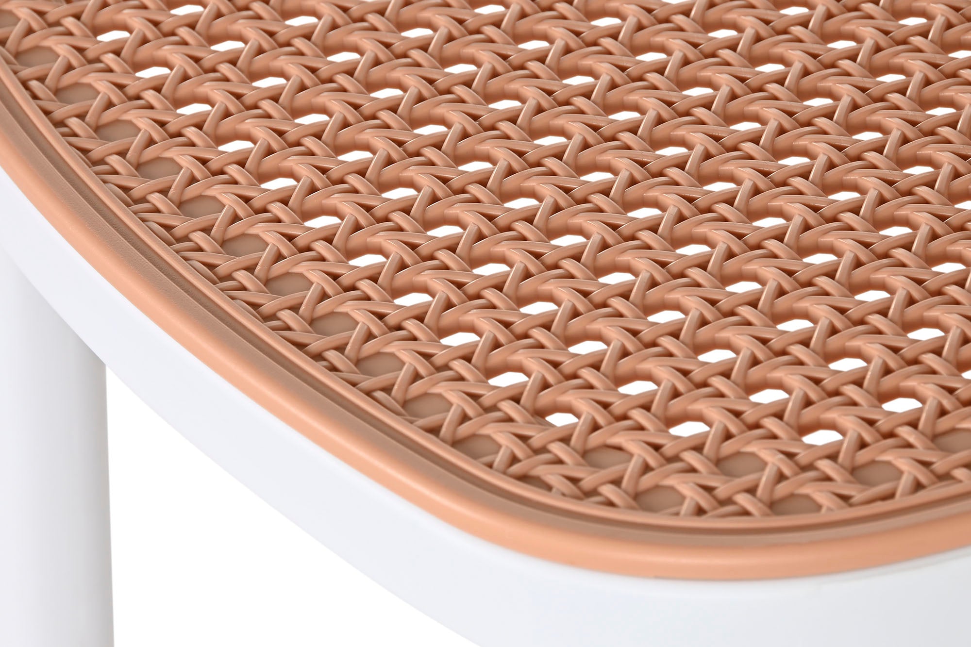 TABURETE PP 48X51X103 SIMIL RATAN BLANCO - Imagen 4