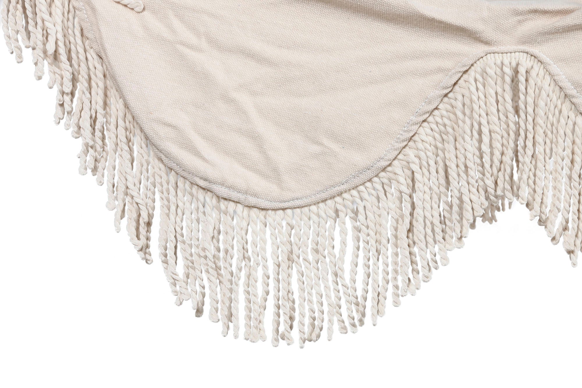 HAMACA ALGODON ABETO 200X100X5 FLECOS BLANCO - Imagen 4
