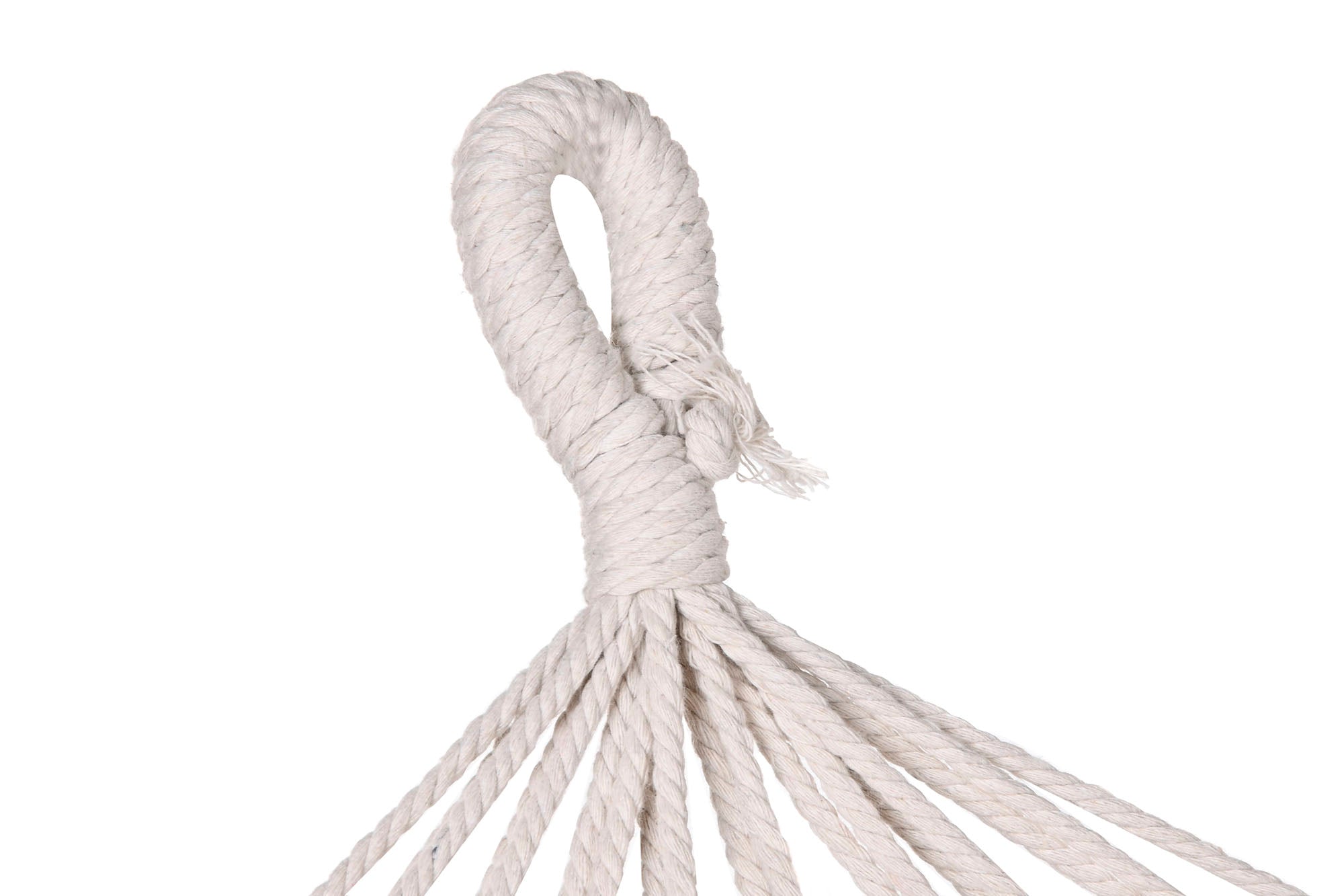 HAMACA ALGODON ABETO 200X100X5 FLECOS BLANCO - Imagen 5