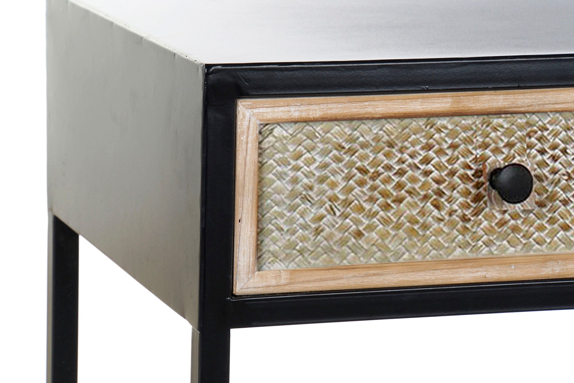 CONSOLA METAL MADERA 120X38X80 NEGRO - Imagen 1