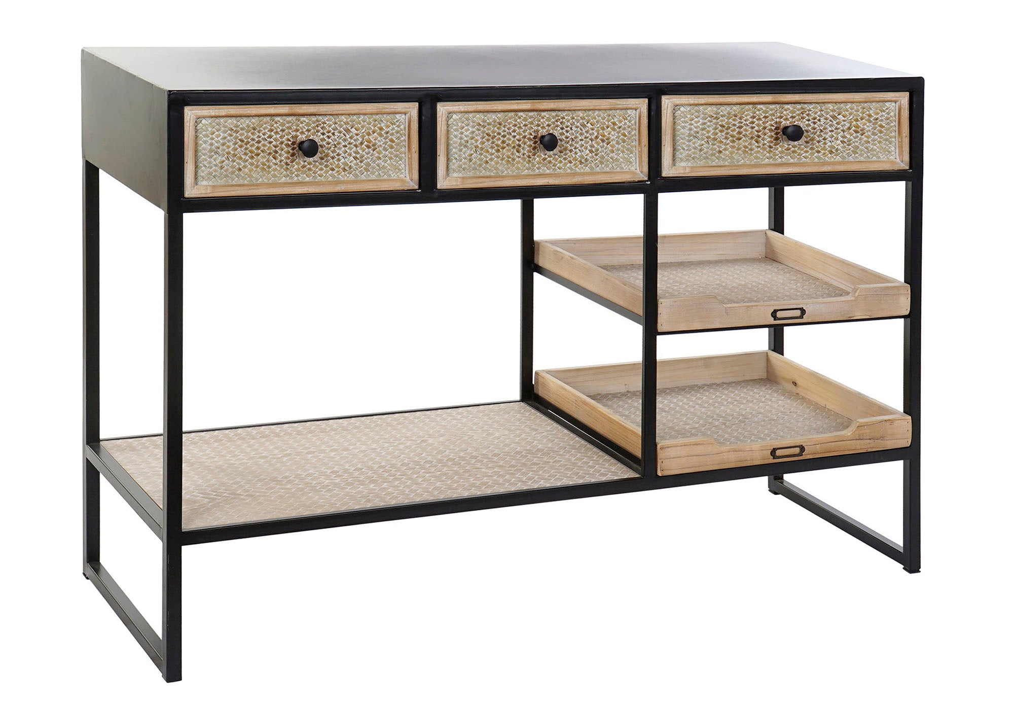 CONSOLA METAL MADERA 120X38X80 NEGRO - Imagen 3