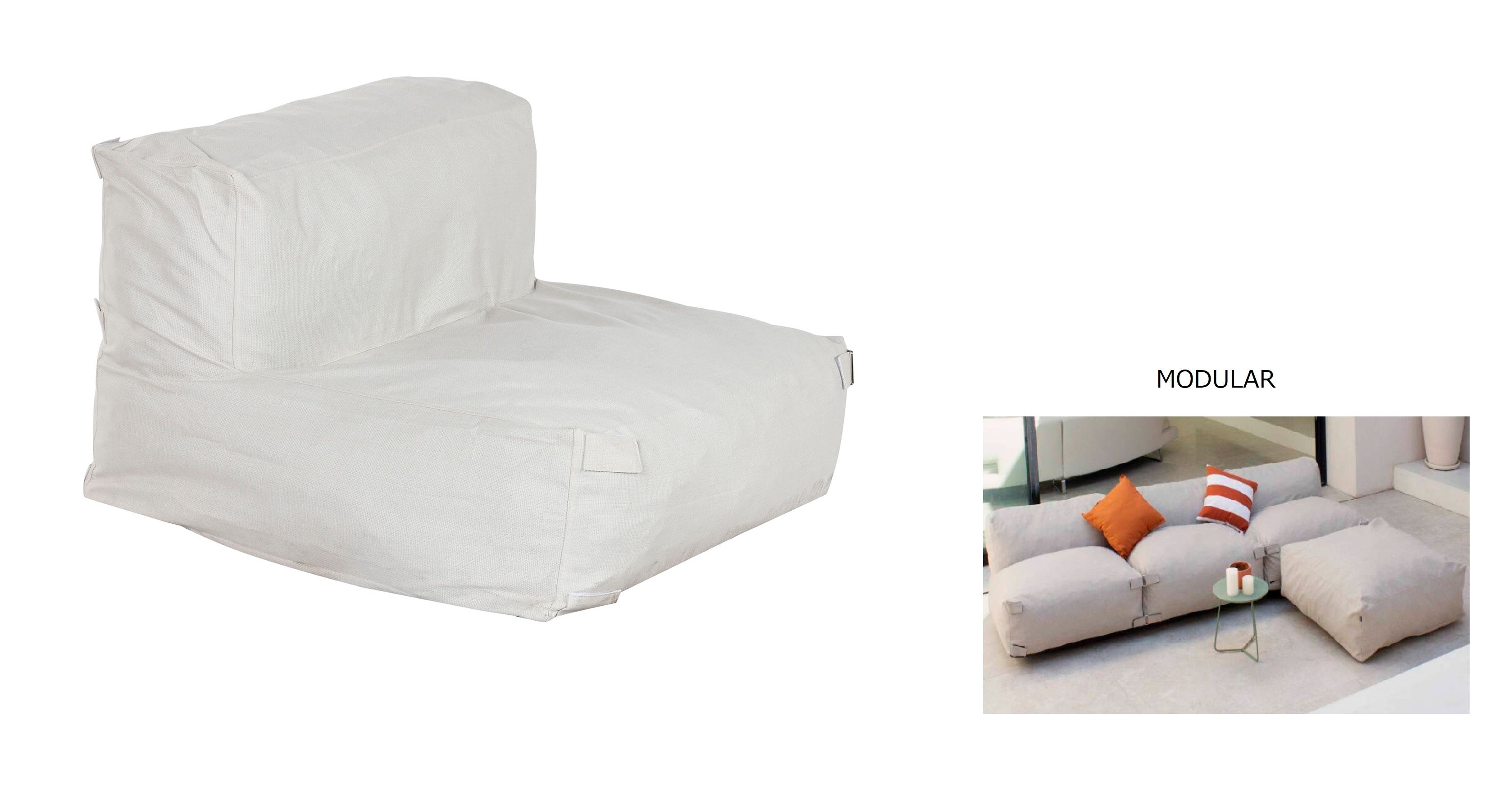 SILLON POLIESTER 90X87X65 MODULAR BEIGE - Imagen 4