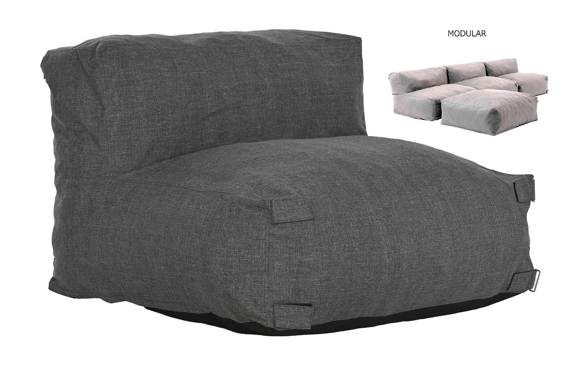 SILLON POLIESTER 90X87X65 MODULAR GRIS - Imagen 1