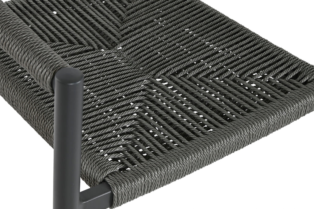 SILLA ALUMINIO RATAN 56X60X78 NEGRO - Imagen 2