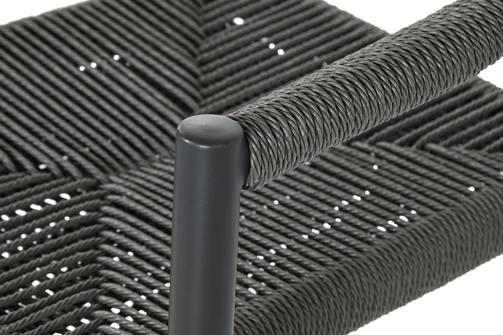 SILLA ALUMINIO RATAN 56X60X78 NEGRO - Imagen 4