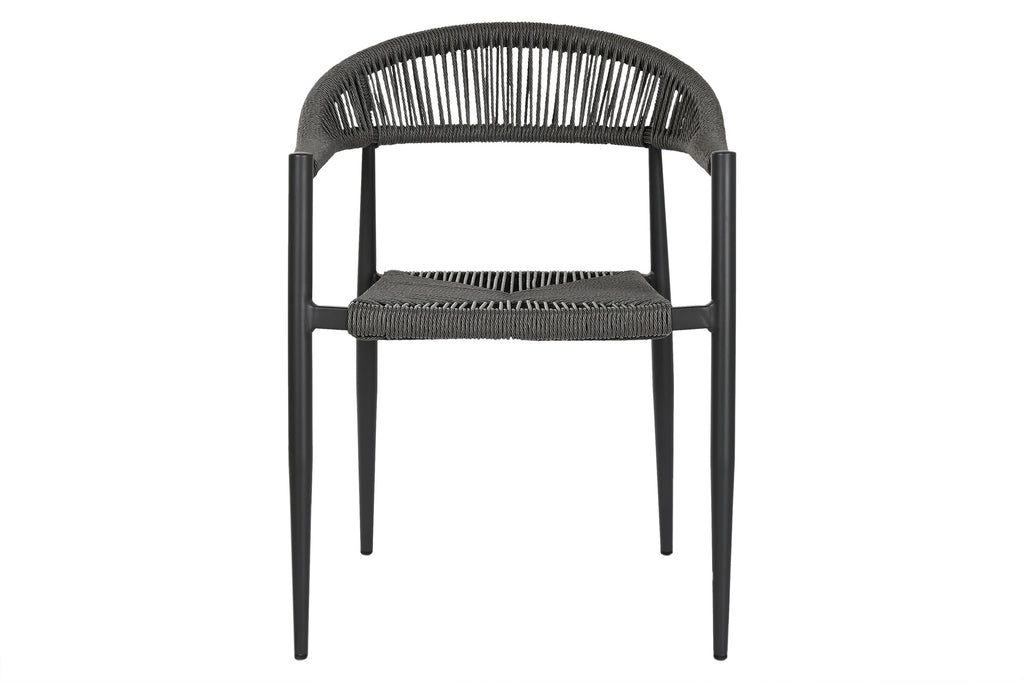 SILLA ALUMINIO RATAN 56X60X78 NEGRO - Imagen 1