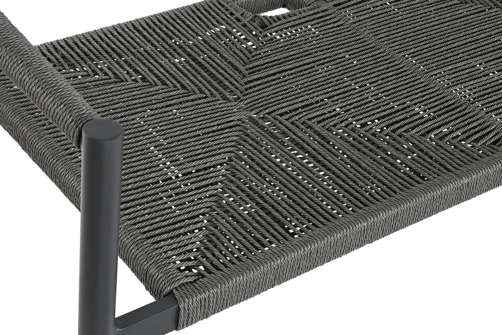 SOFA ALUMINIO RATAN 131X55X76 2 PLAZAS NEGRO - Imagen 2