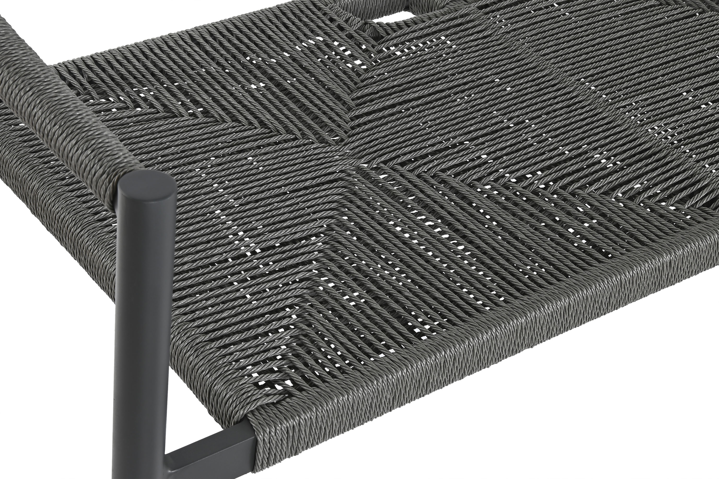 SOFA ALUMINIO RATAN 131X55X76 2 PLAZAS NEGRO - Imagen 2