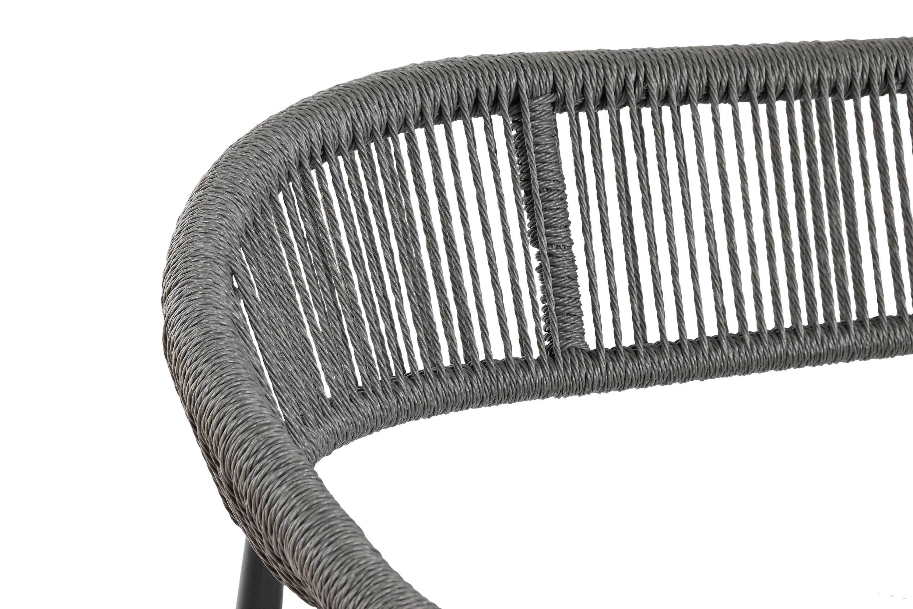 SOFA ALUMINIO RATAN 131X55X76 2 PLAZAS NEGRO - Imagen 3