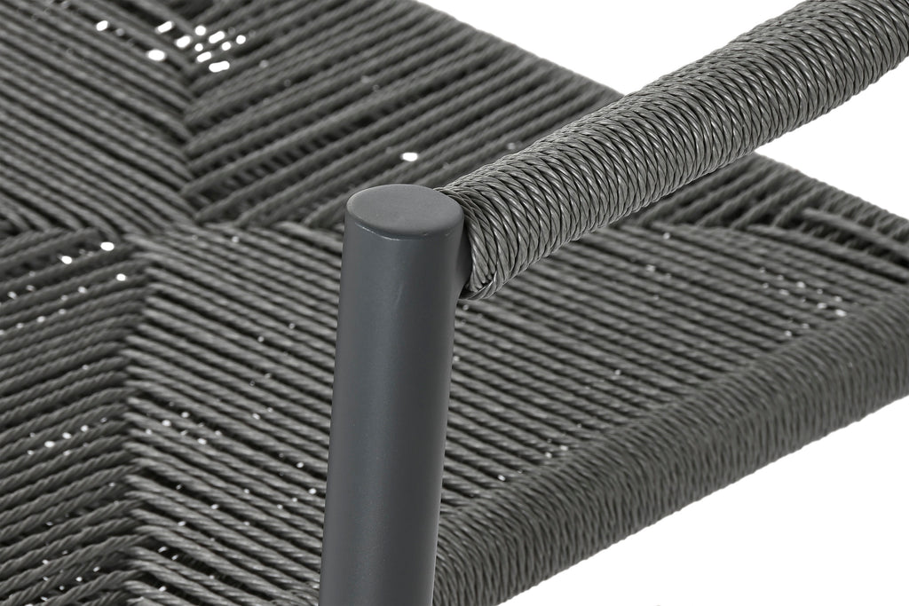 SOFA ALUMINIO RATAN 131X55X76 2 PLAZAS NEGRO - Imagen 4