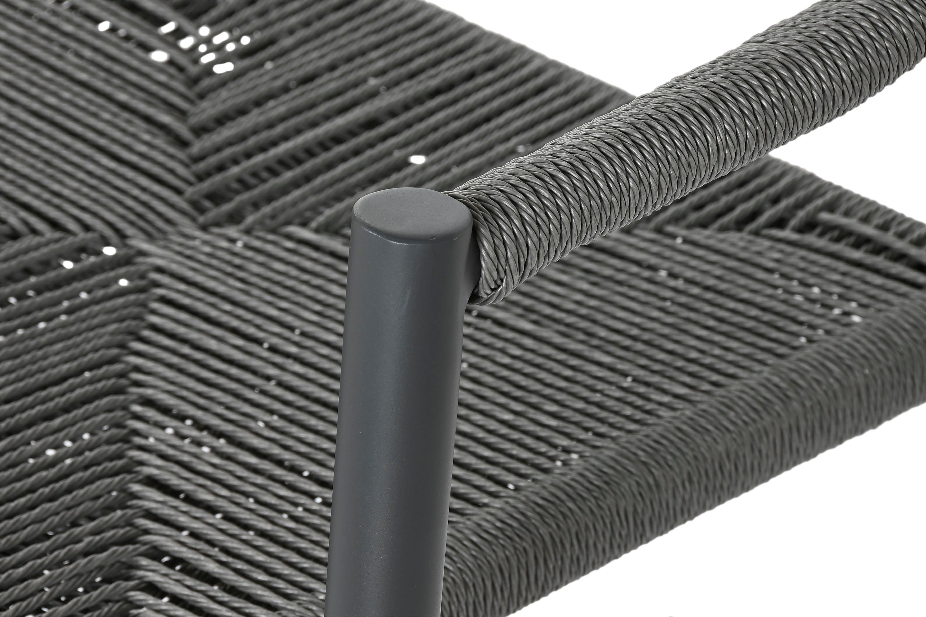 SOFA ALUMINIO RATAN 131X55X76 2 PLAZAS NEGRO - Imagen 4