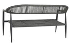 SOFA ALUMINIO RATAN 131X55X76 2 PLAZAS NEGRO - Imagen 6