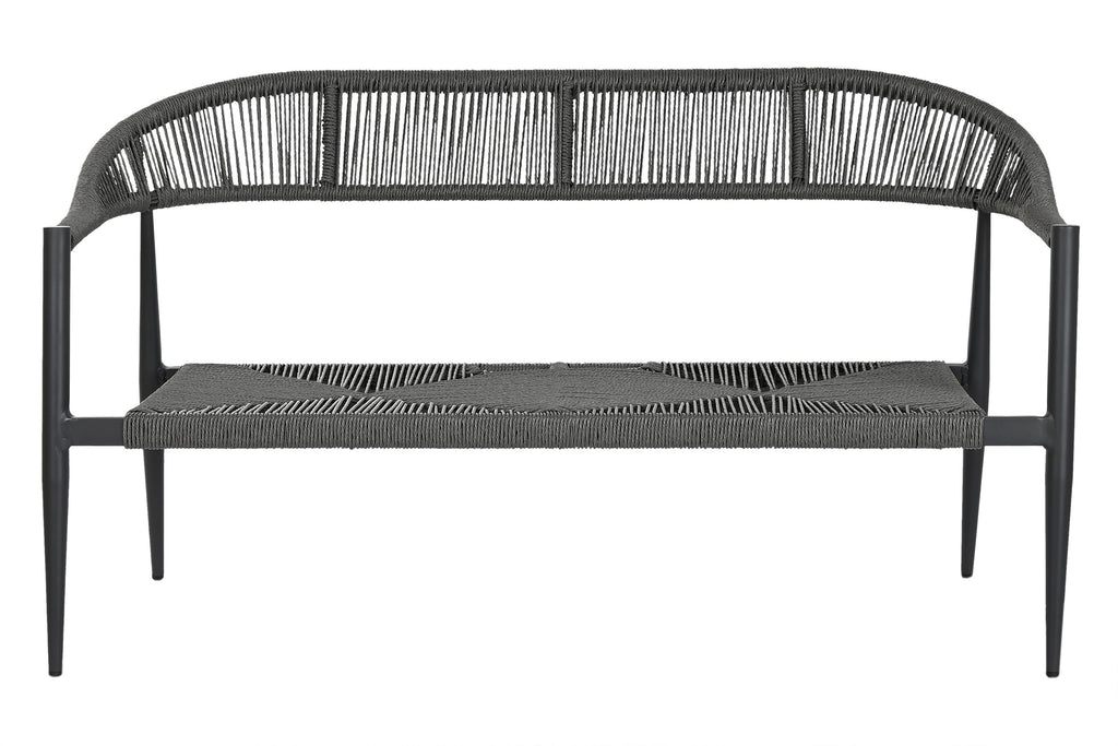 SOFA ALUMINIO RATAN 131X55X76 2 PLAZAS NEGRO - Imagen 1