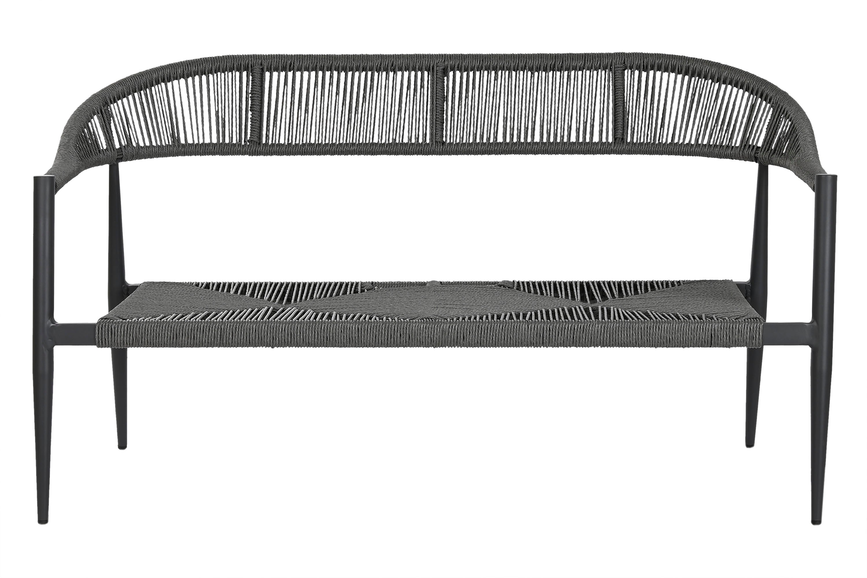 SOFA ALUMINIO RATAN 131X55X76 2 PLAZAS NEGRO - Imagen 1