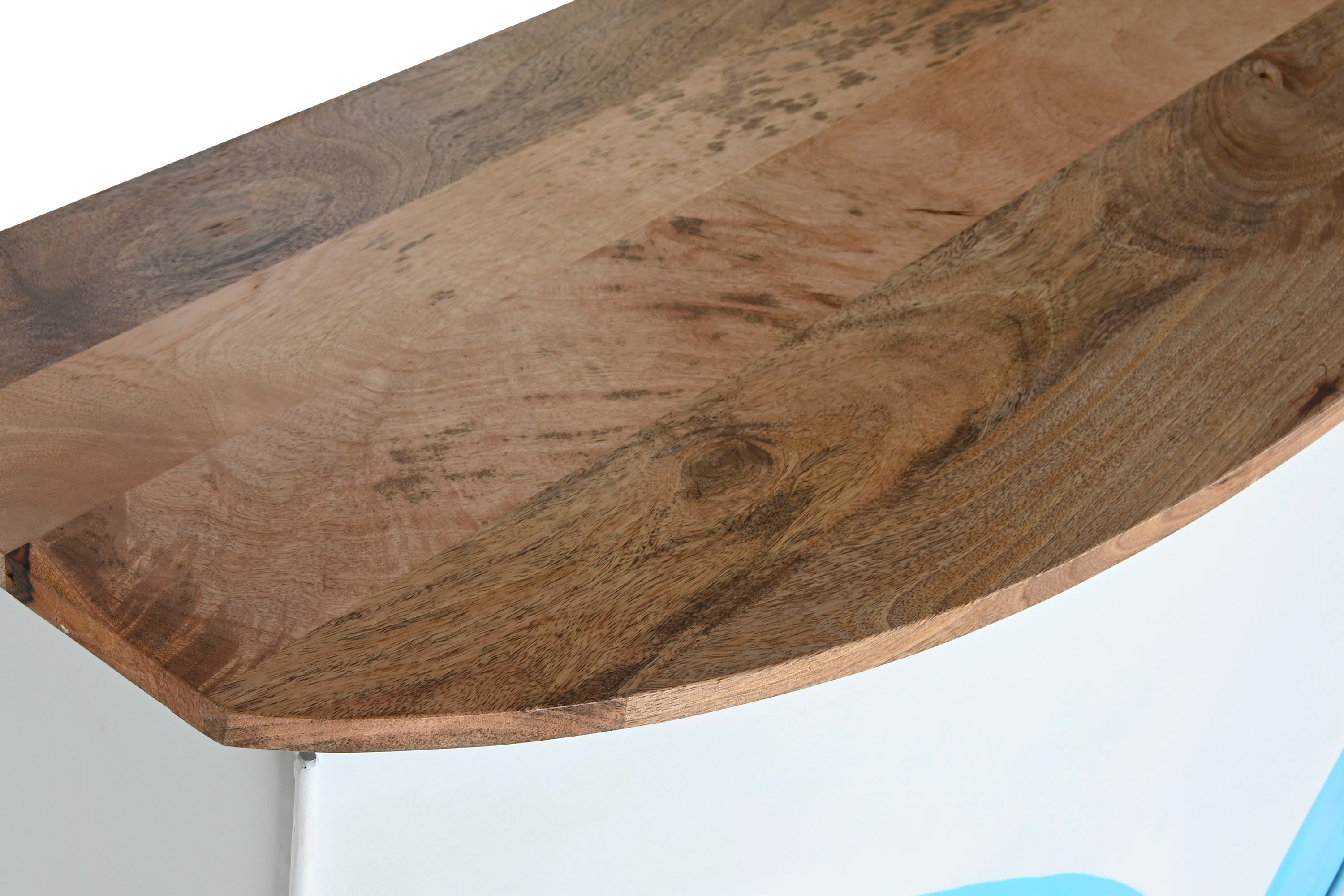 MUEBLE BAR HIERRO MANGO 157X52X90 FOCOS TURQUESA - Imagen 2