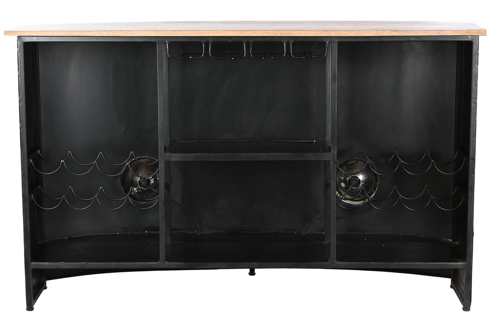 MUEBLE BAR HIERRO MANGO 157X52X90 FOCOS TURQUESA - Imagen 4
