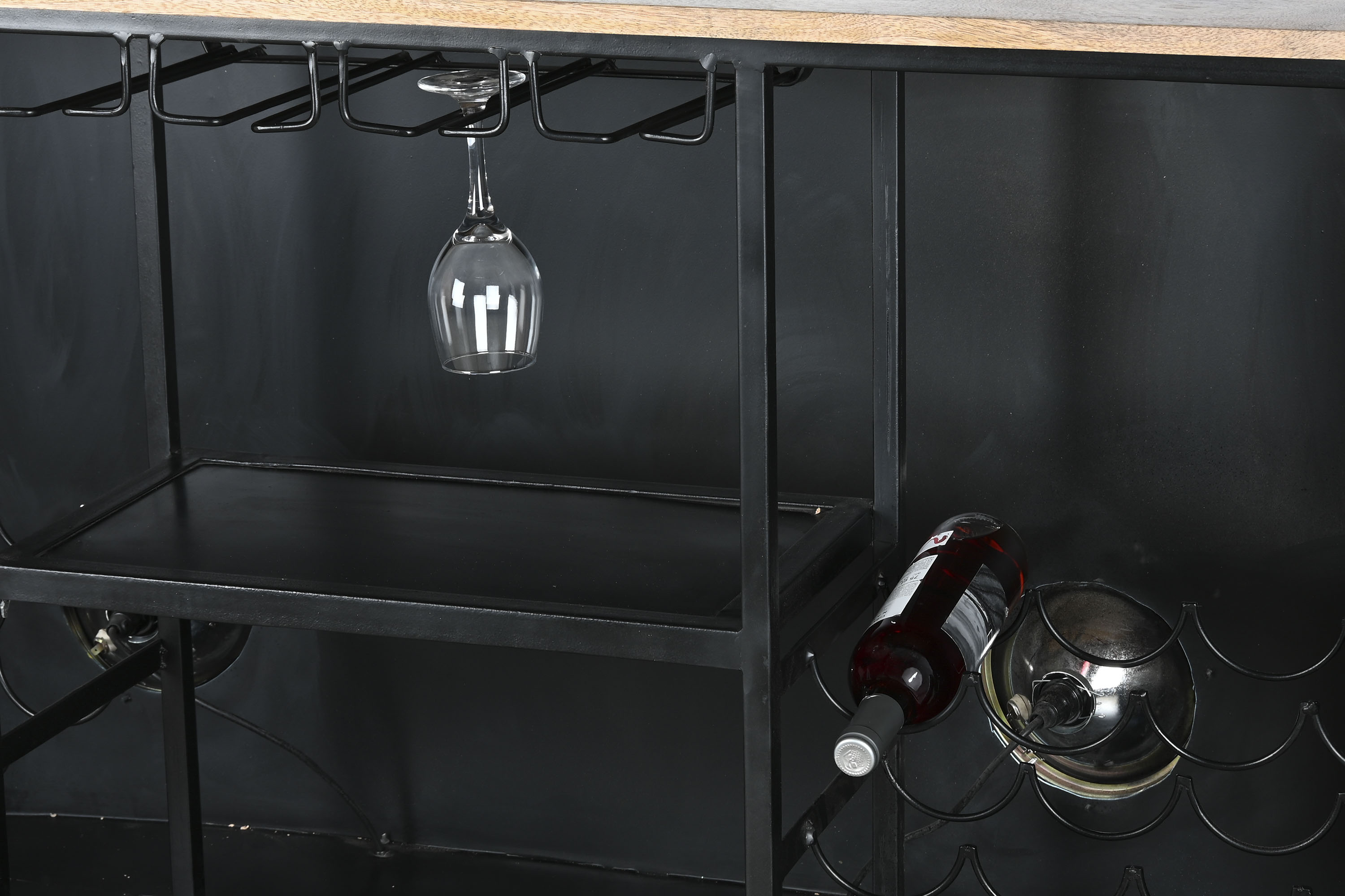 MUEBLE BAR HIERRO MANGO 157X52X90 FOCOS TURQUESA - Imagen 5