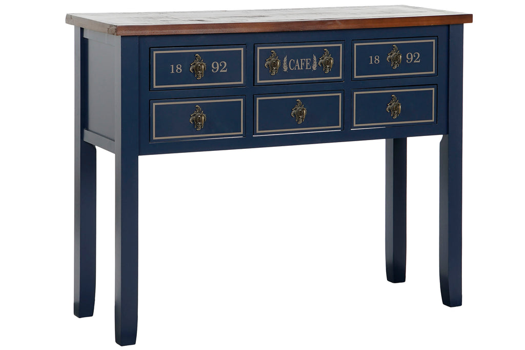CONSOLA PAULOWNIA 103X35X80 10CAJ, AZUL MARINO - Imagen 3