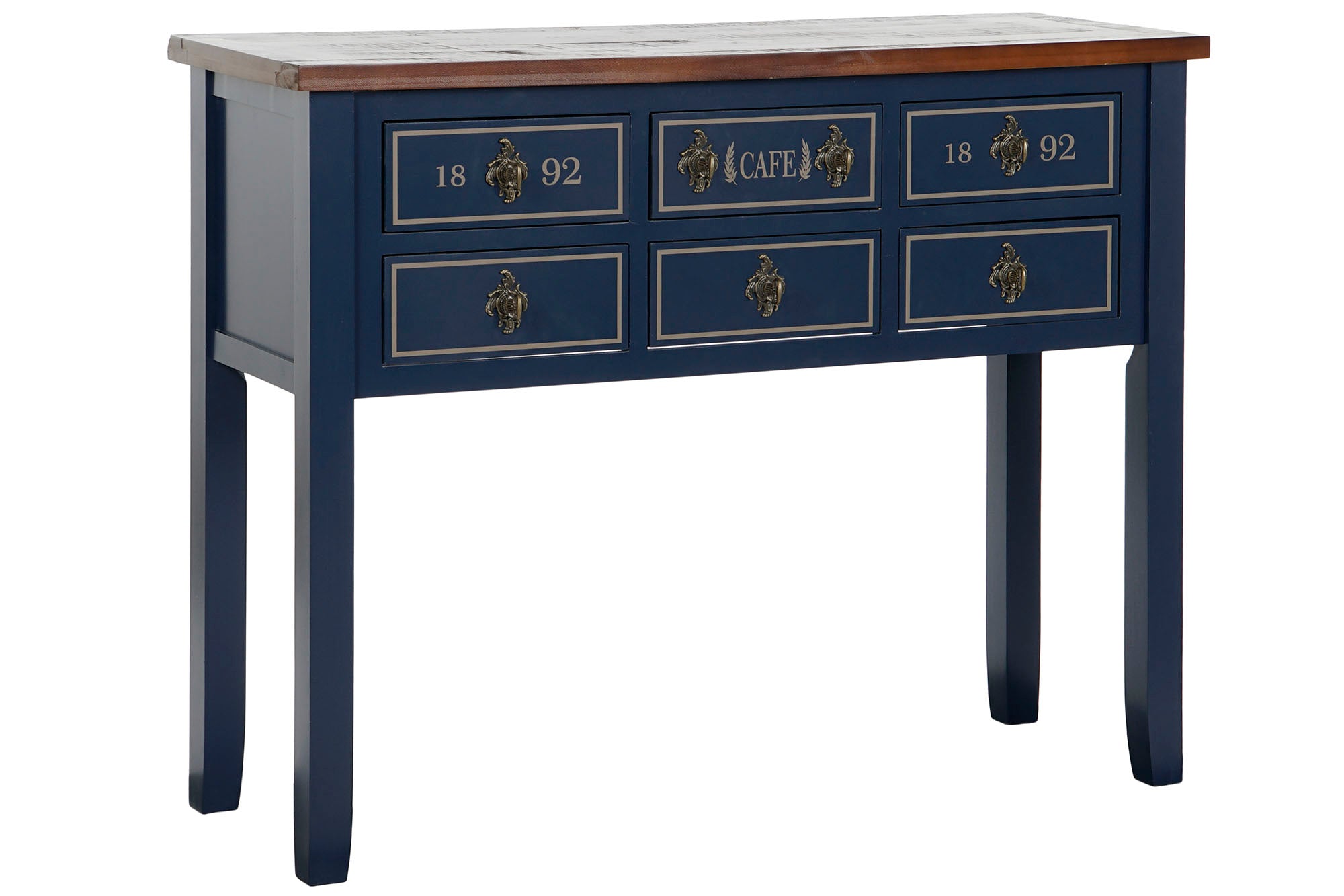 CONSOLA PAULOWNIA 103X35X80 10CAJ, AZUL MARINO - Imagen 3