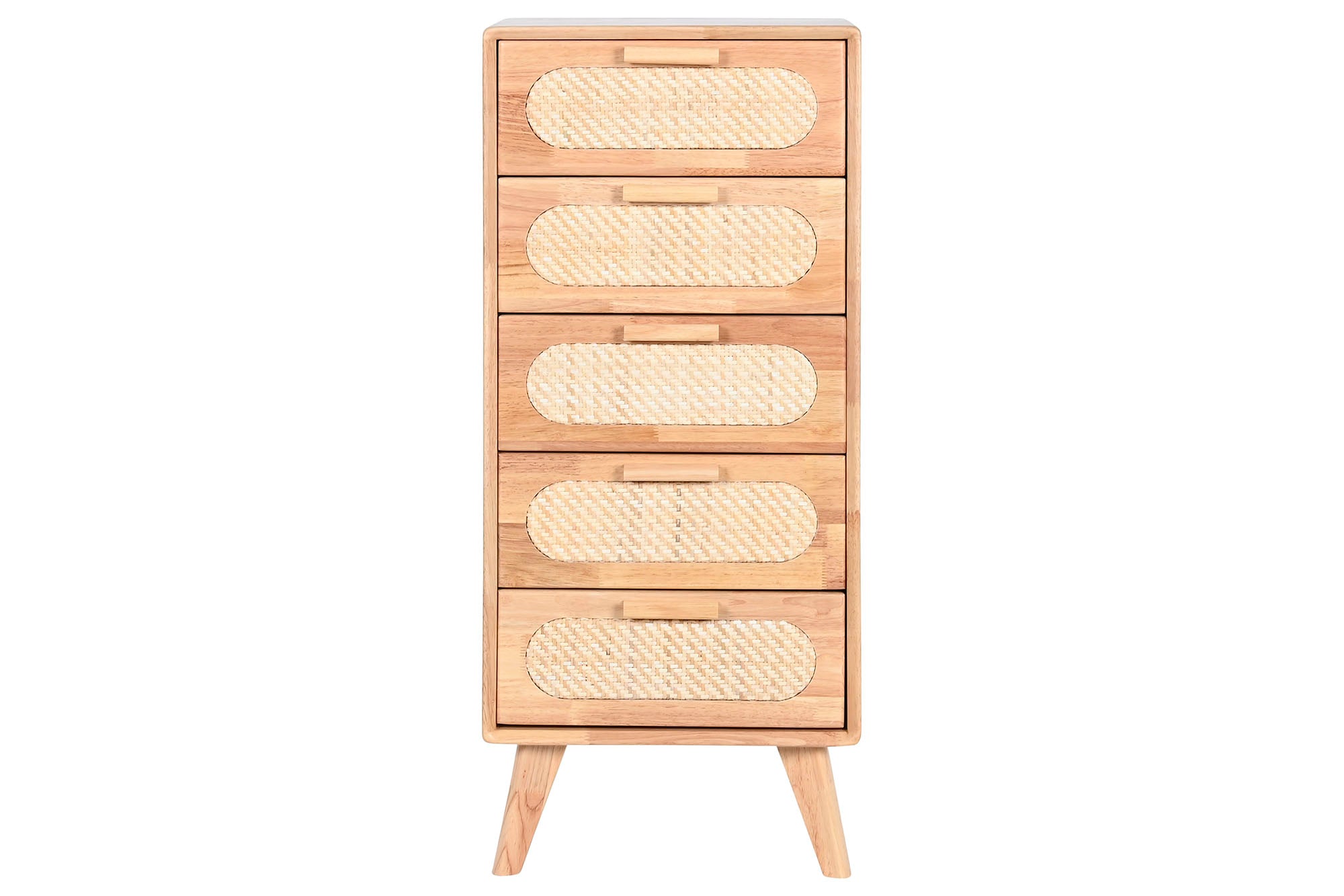 CAJONERA RUBBERWOOD RATAN 40X30X93 NATURAL - Imagen 1