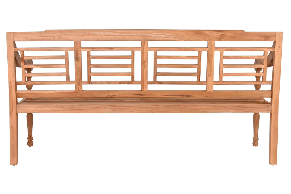 BANCO TECA 200X65X101 TALLADO NATURAL - Imagen 3