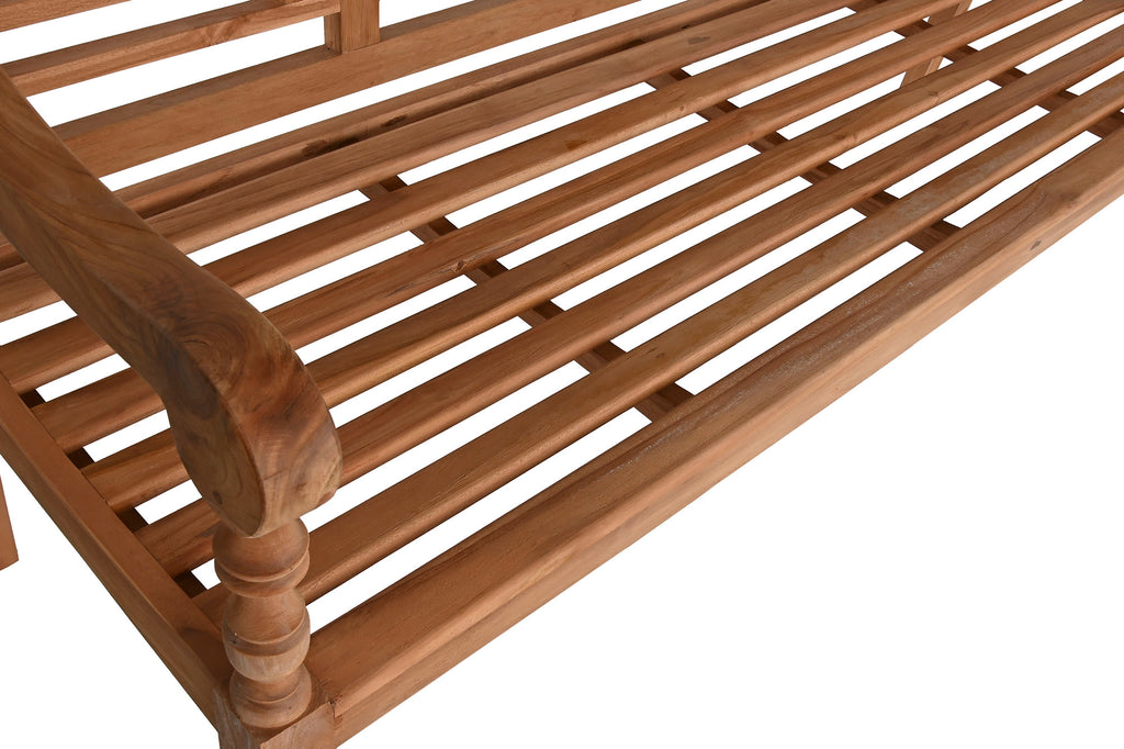 BANCO TECA 200X65X101 TALLADO NATURAL - Imagen 4