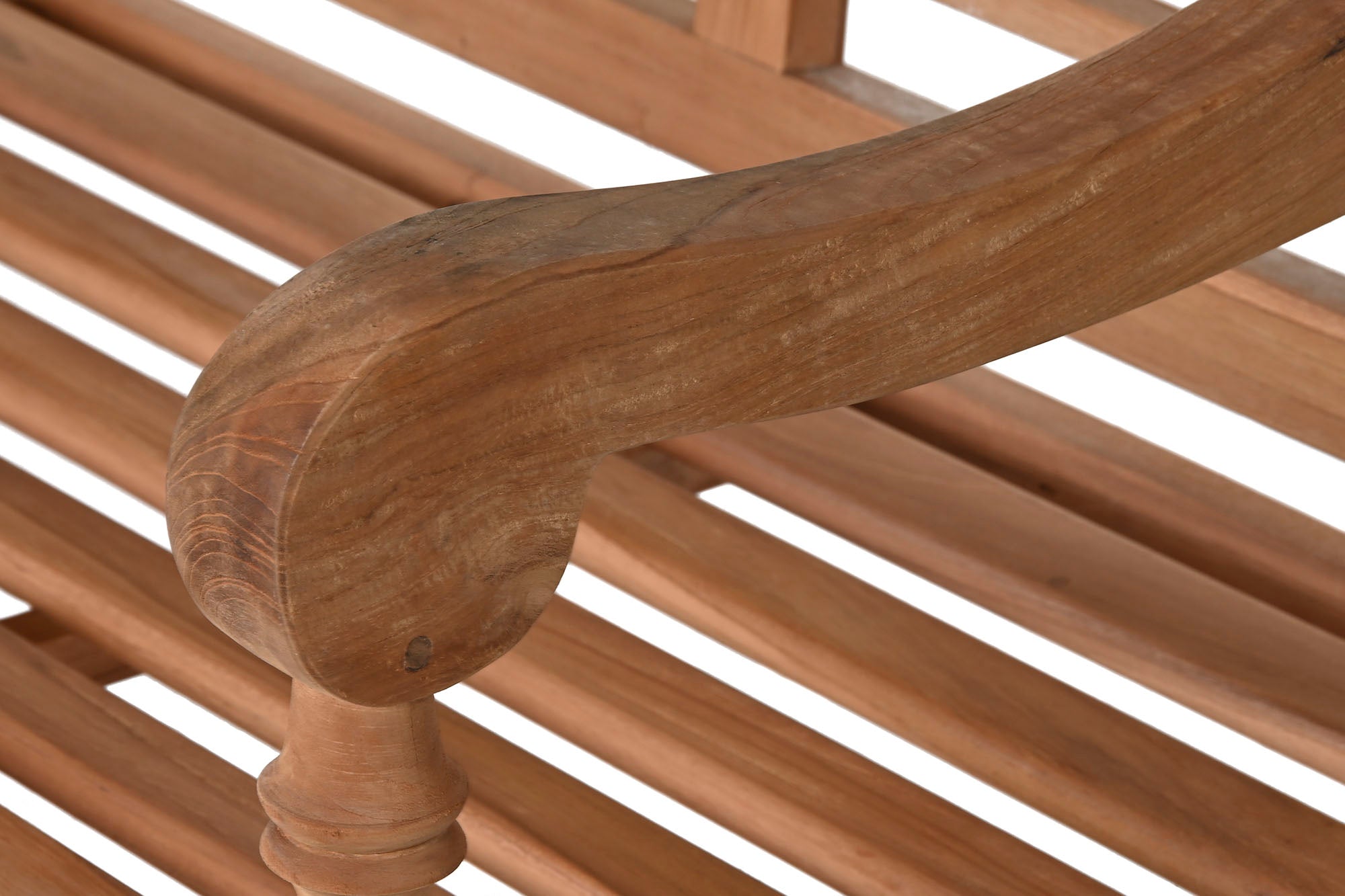 BANCO TECA 200X65X101 TALLADO NATURAL - Imagen 5