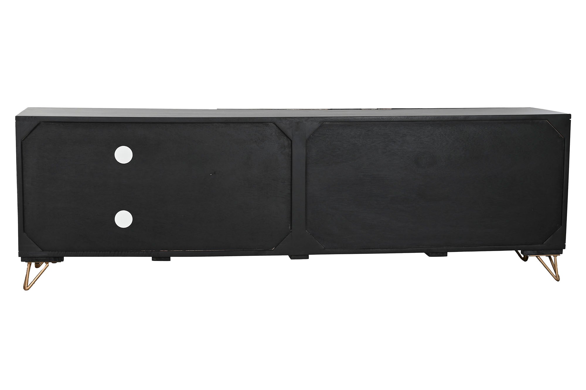 MUEBLE TV MANGO METAL 160X40X50 MANDALA NEGRO - Imagen 3