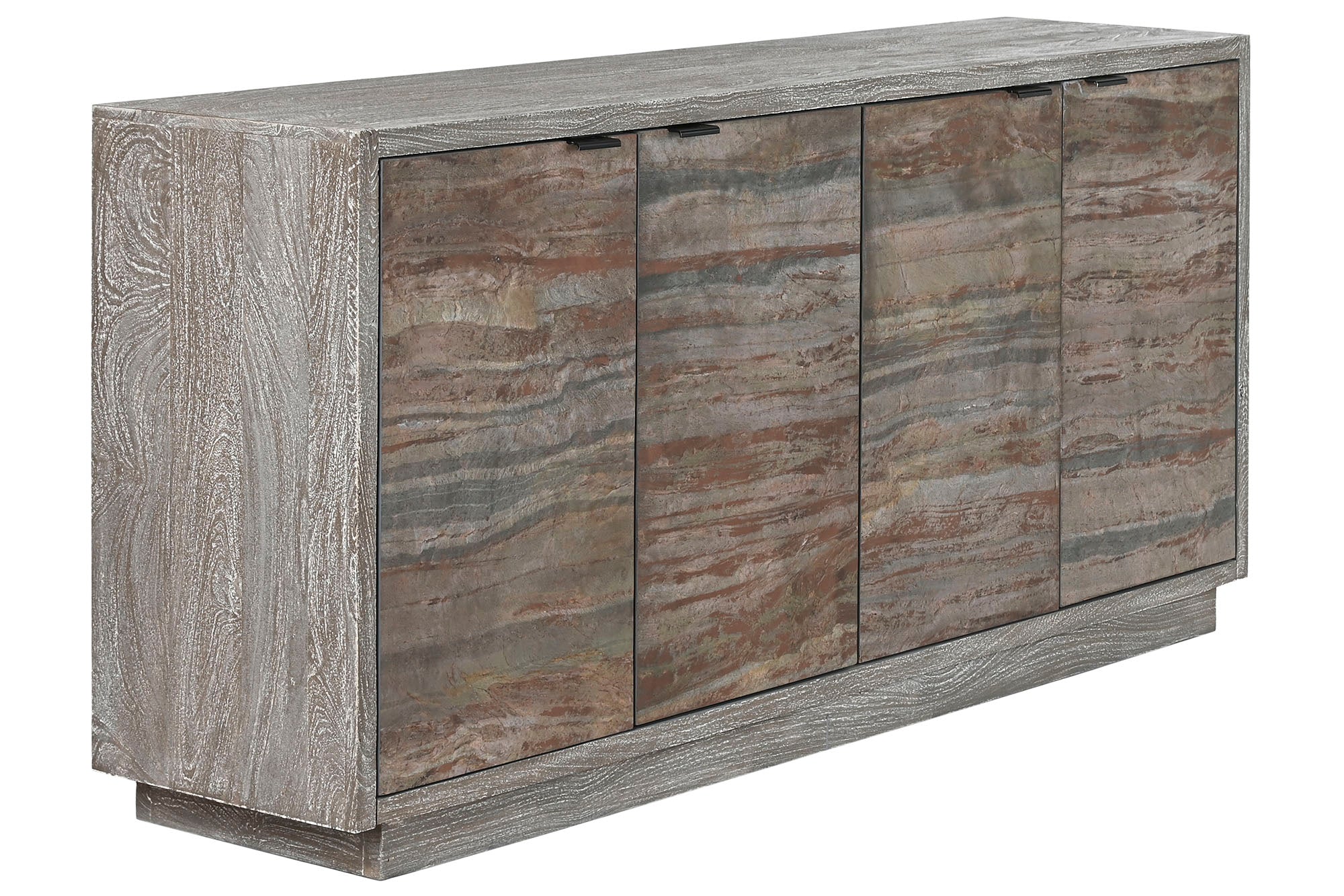 BUFFET MANGO PIEDRA 175X40X81 RUGOSO GRIS - Imagen 2