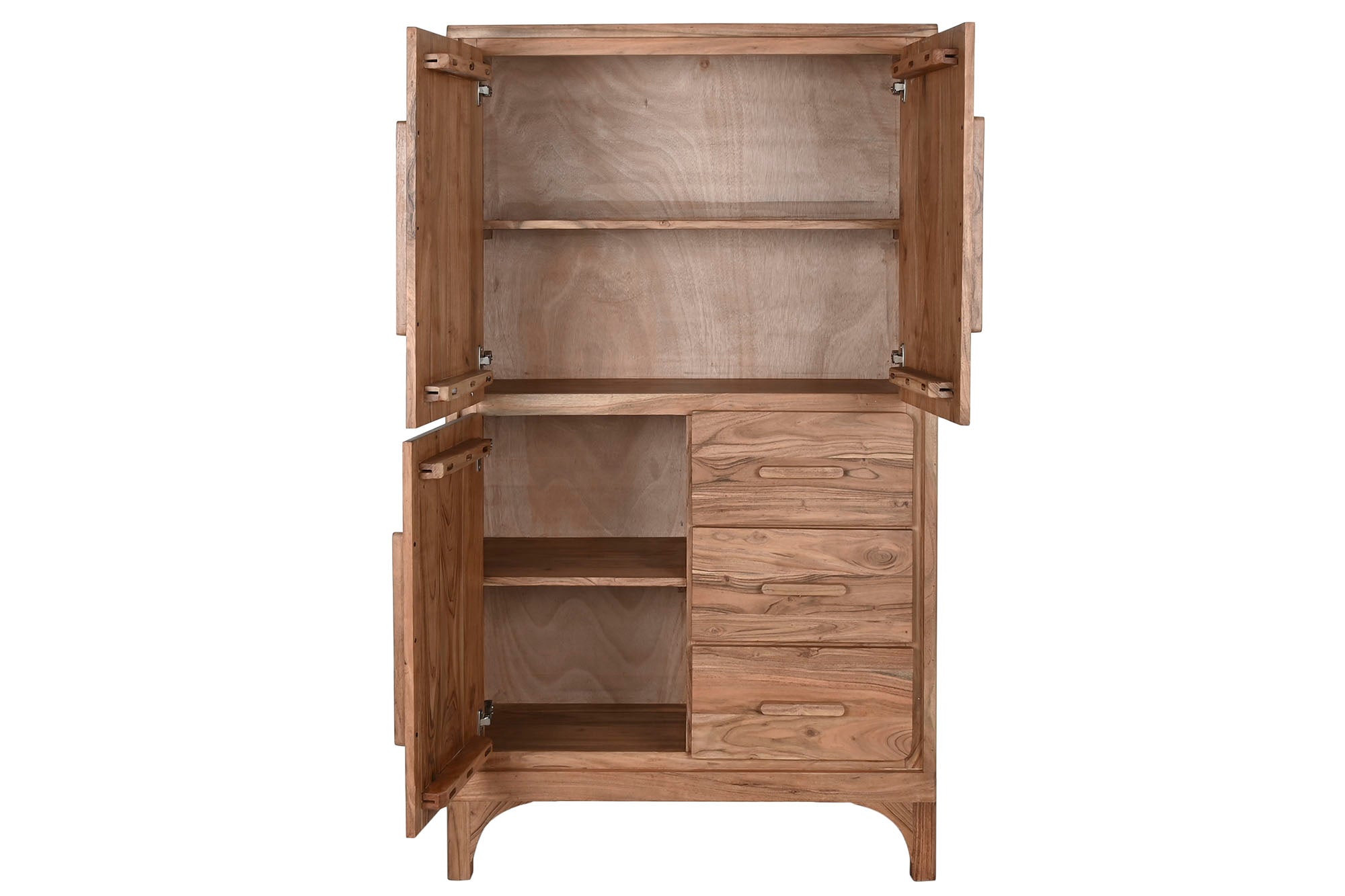 ARMARIO ACACIA 90X45X160 MARRON CLARO - Imagen 4