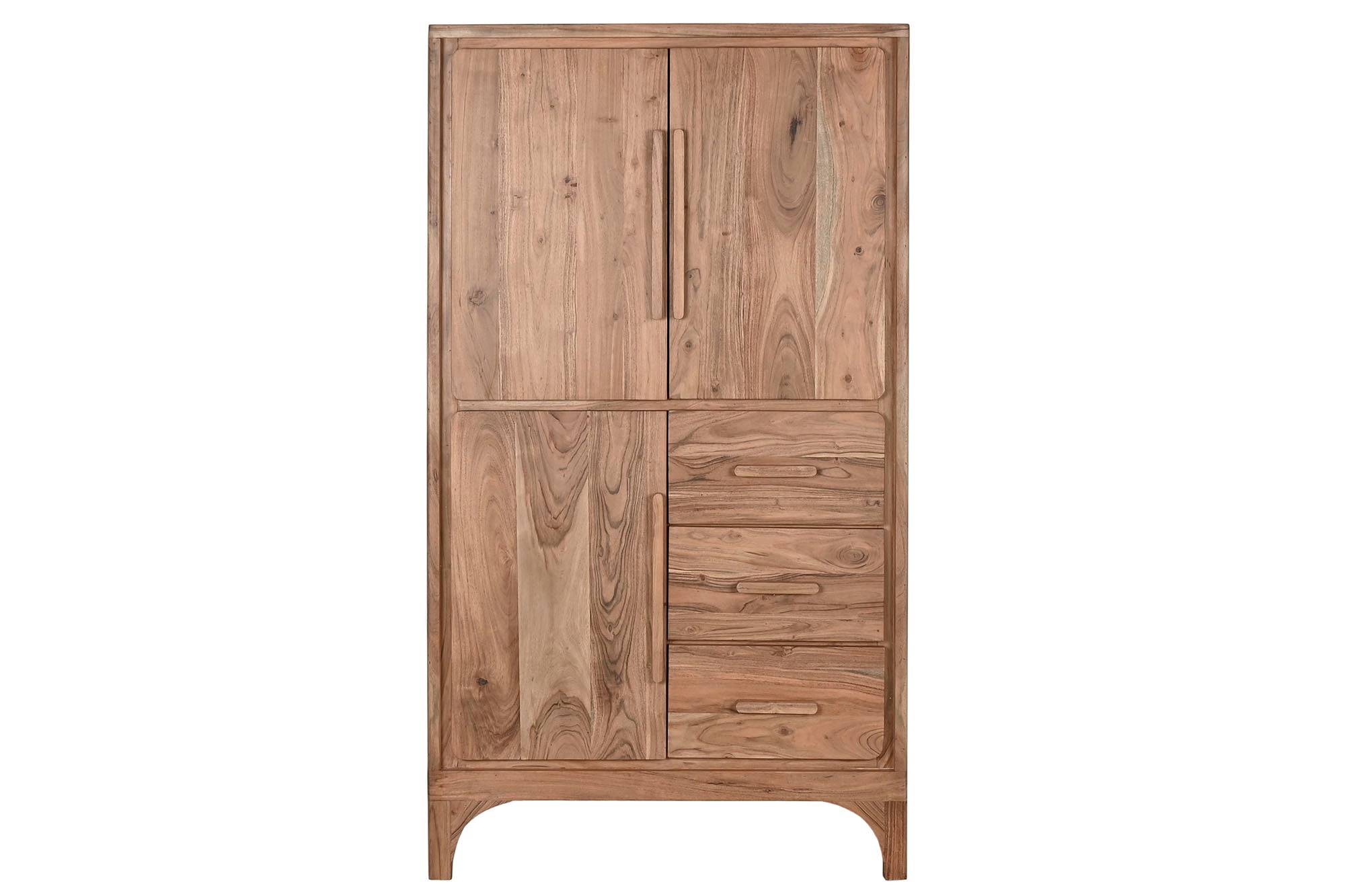 ARMARIO ACACIA 90X45X160 MARRON CLARO - Imagen 1