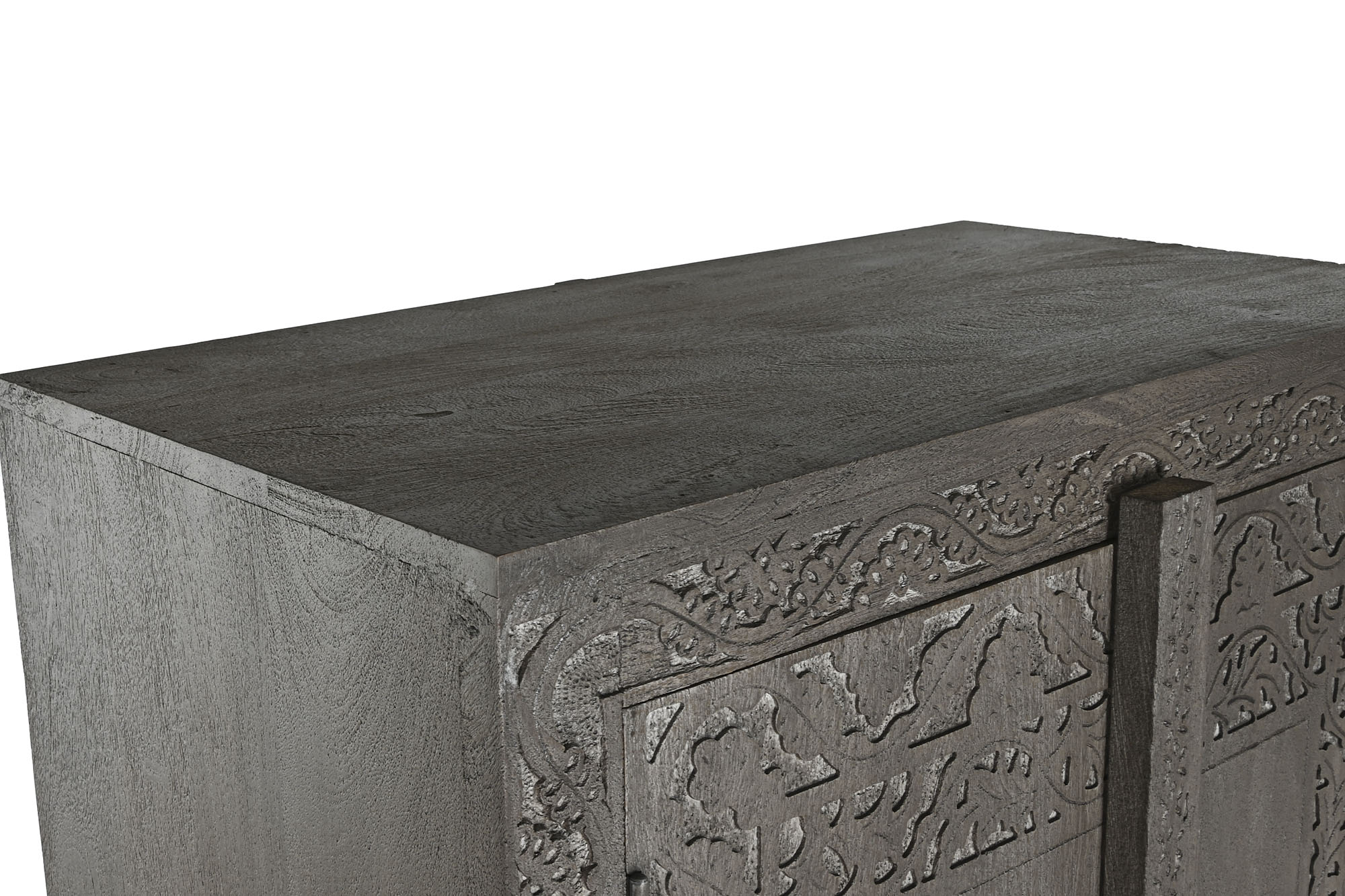 ARMARIO MADERA 85,5X47X180 TALLADO GRIS - Imagen 5