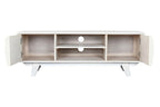 MUEBLE TV MANGO RATAN 128X40X45 BLANCO ROTO - Imagen 4