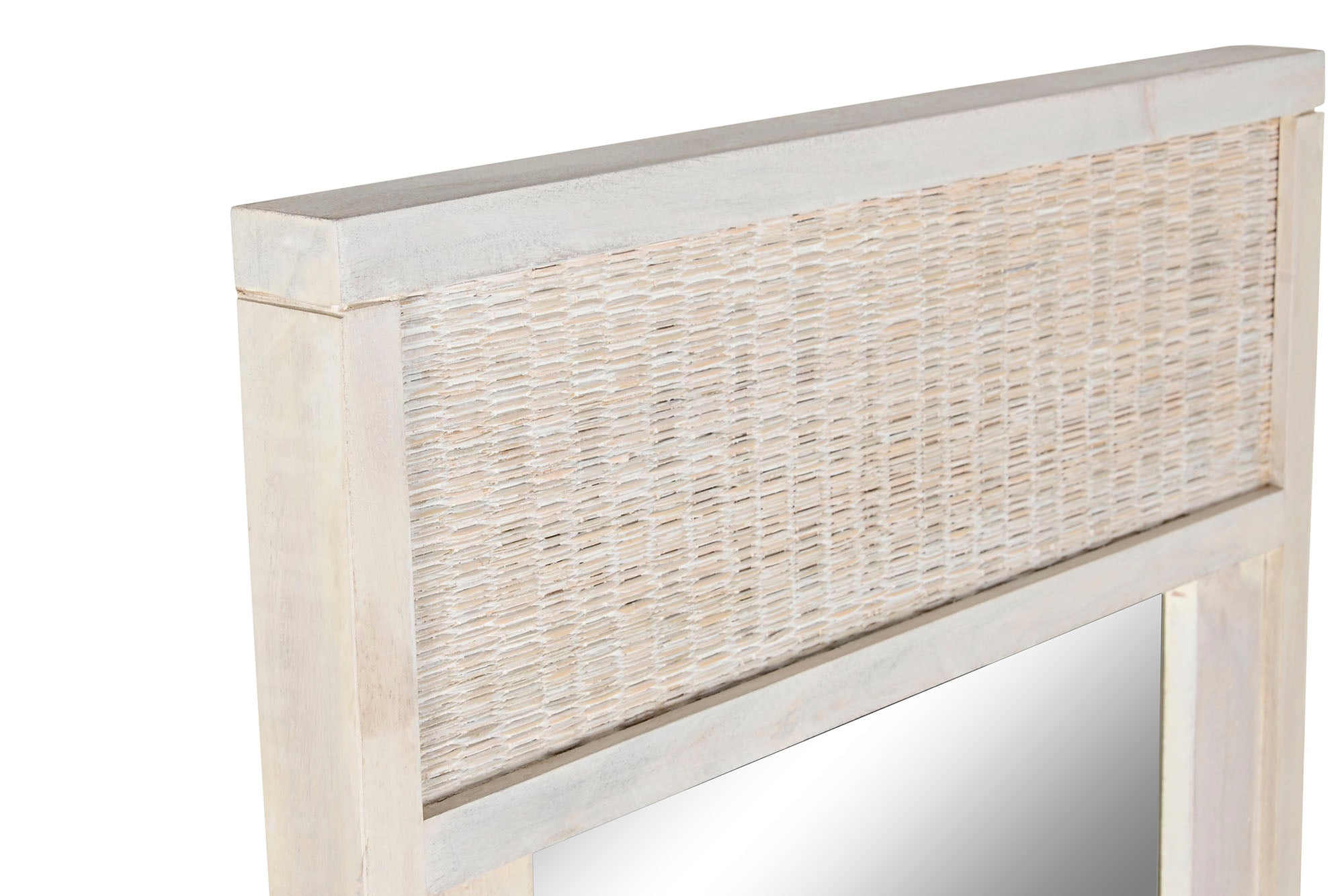 ESPEJO VESTIDOR MANGO RATAN 58X8X175 BLANCO ROTO - Imagen 2