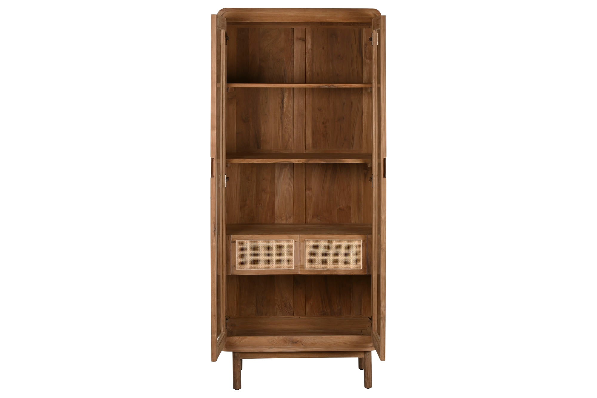 VITRINA TECA CRISTAL 80X45X190 NATURAL - Imagen 4