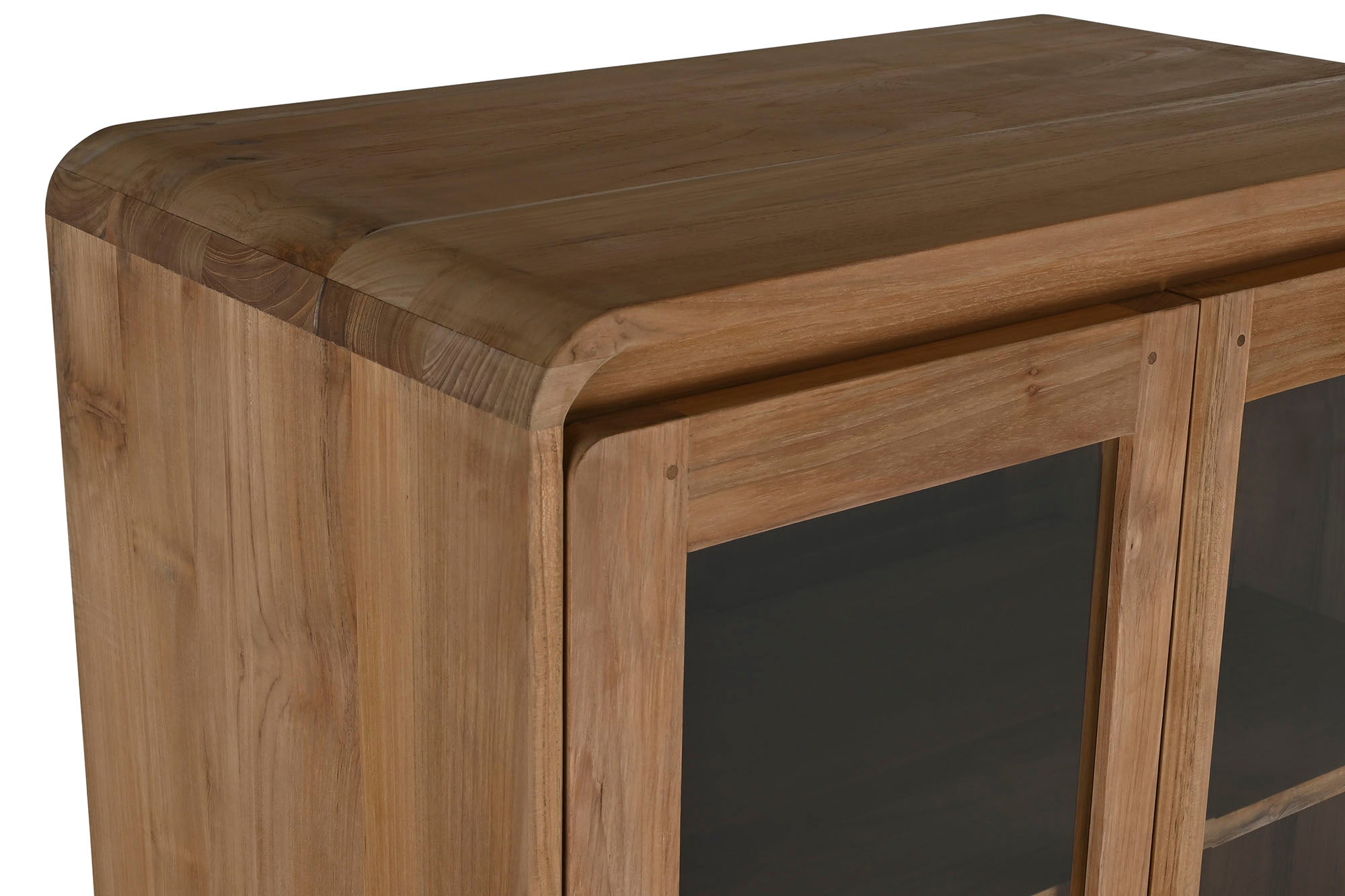 VITRINA TECA CRISTAL 80X45X190 NATURAL - Imagen 5