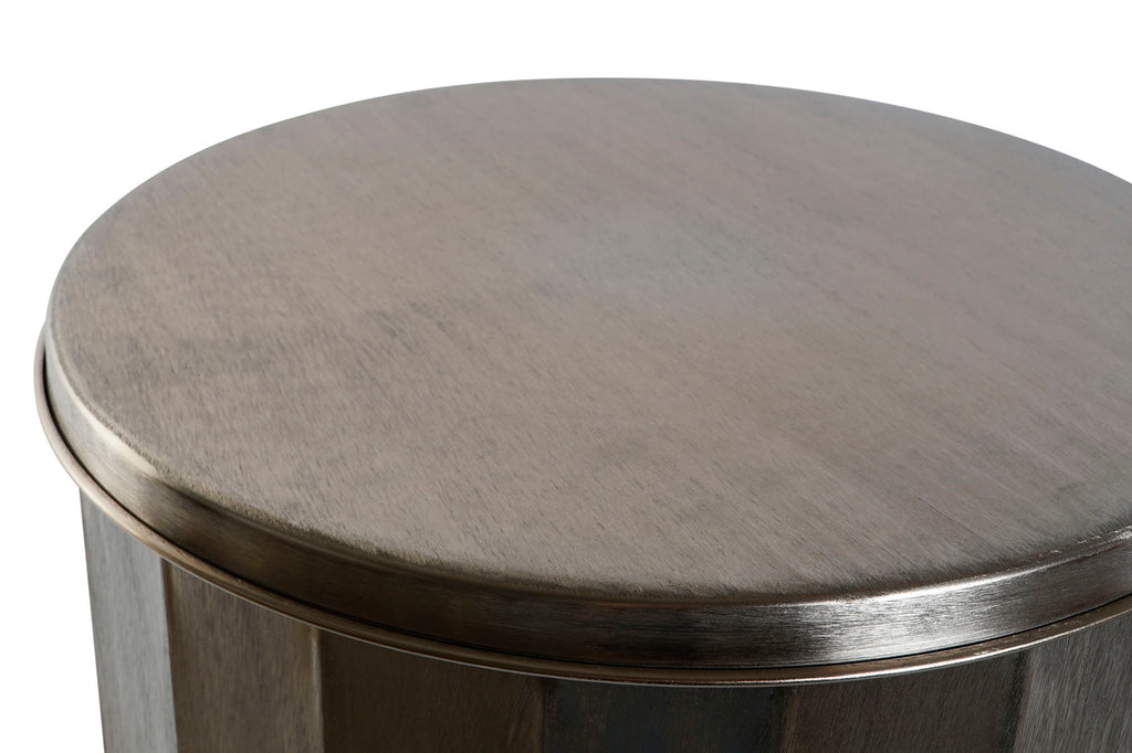 MESITA AUXILIAR SET 2 METAL 42X42X52 TAPA DORADO - Imagen 2