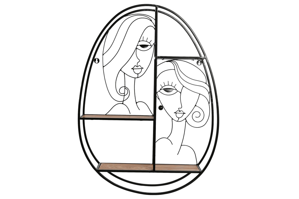 ESTANTERIA PARED METAL MDF 53X12,2X72 CHICAS NEGRO - Imagen 1