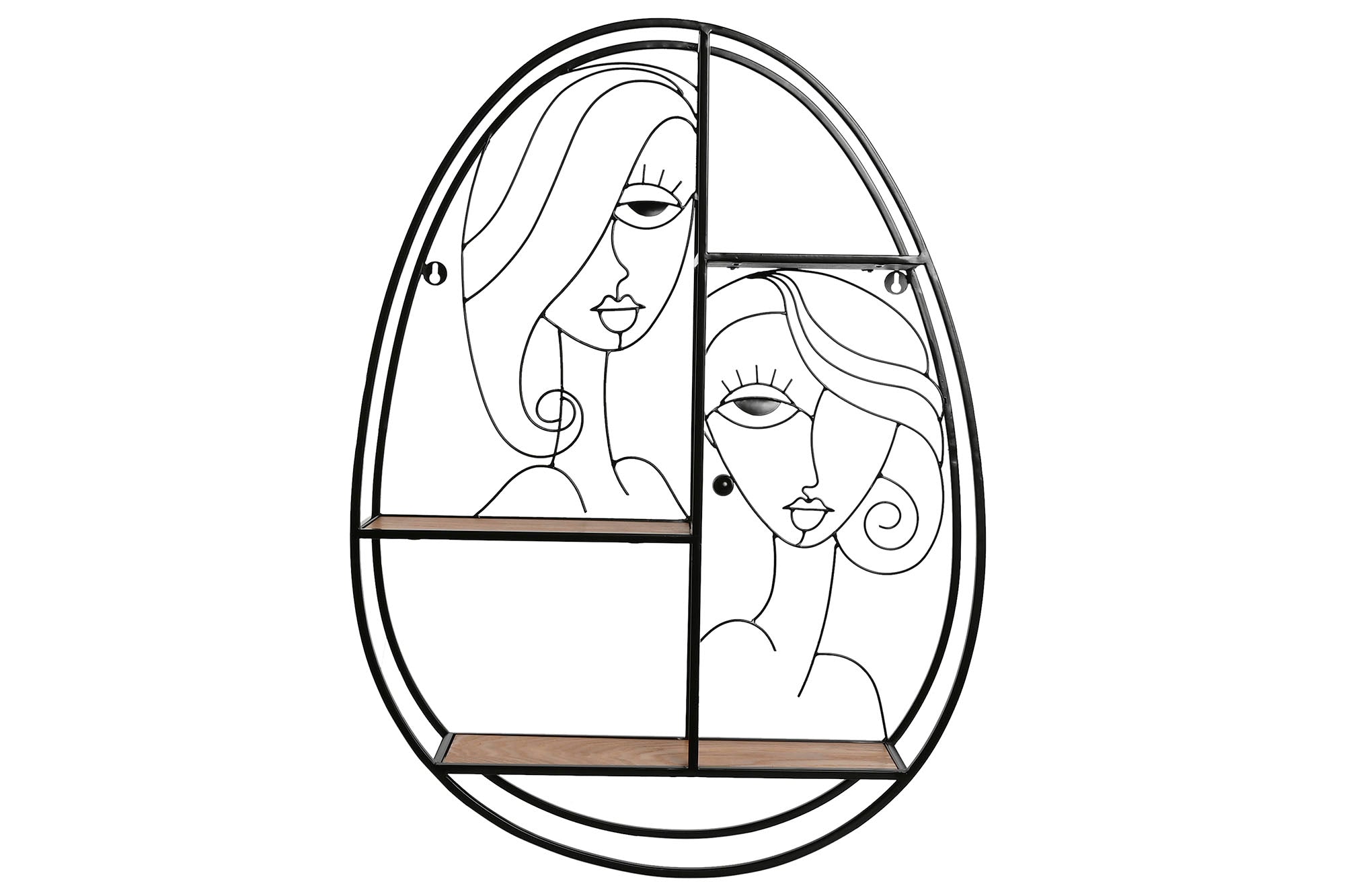 ESTANTERIA PARED METAL MDF 53X12,2X72 CHICAS NEGRO - Imagen 1