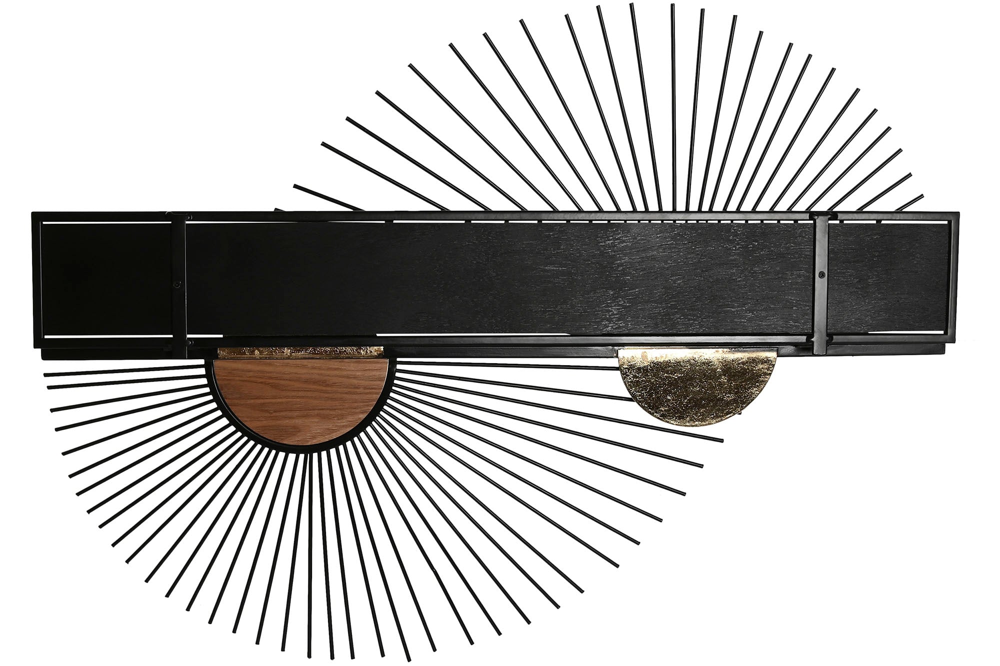 ESTANTERIA PARED METAL MDF 70X12X51 NEGRO - Imagen 3