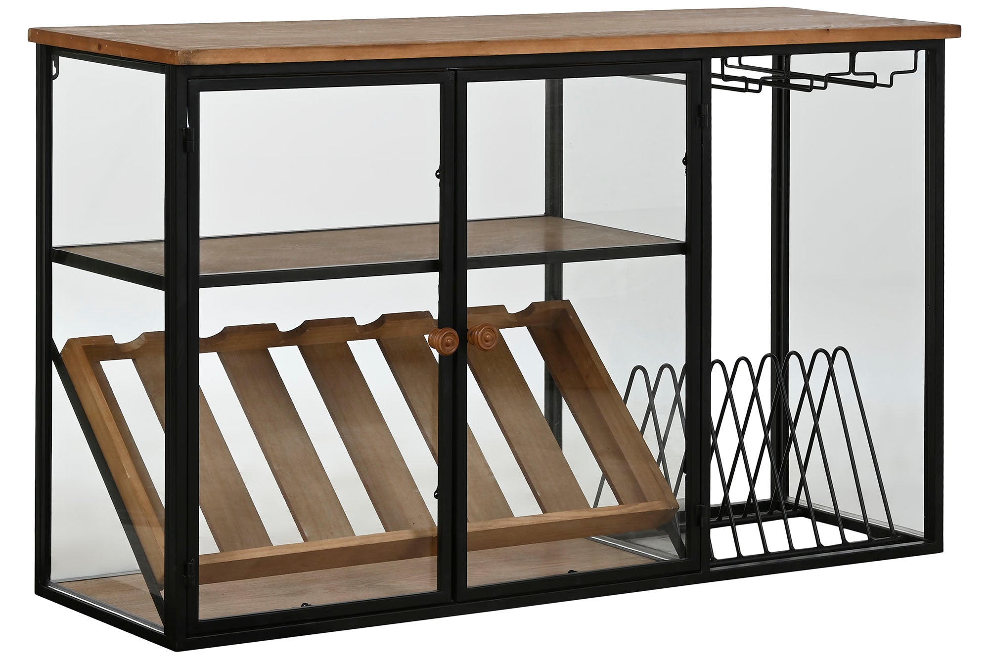 BOTELLERO METAL CRISTAL 102X32X60 PARED NATURAL - Imagen 2