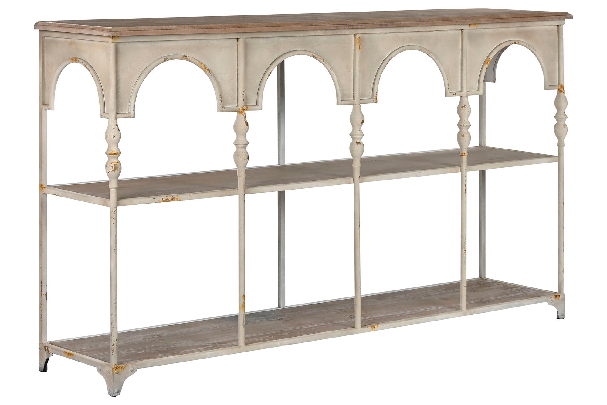 ESTANTERIA METAL 159X36,5X91 ENVEJECIDO BLANCO - Imagen 2