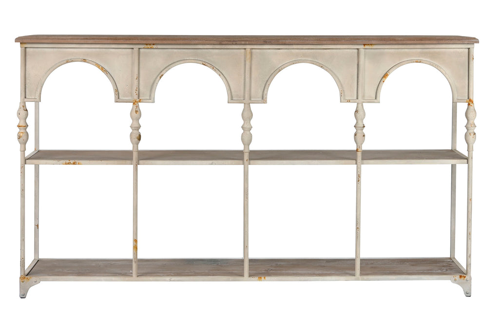 ESTANTERIA METAL 159X36,5X91 ENVEJECIDO BLANCO - Imagen 1