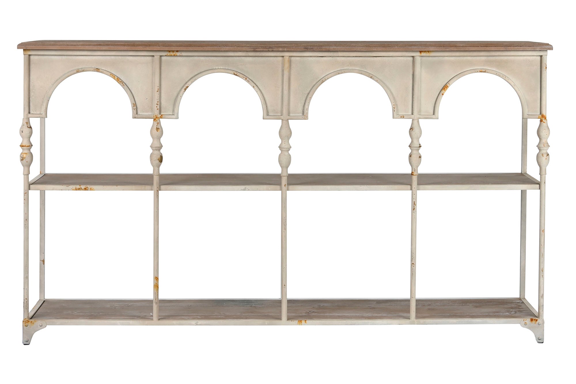 ESTANTERIA METAL 159X36,5X91 ENVEJECIDO BLANCO - Imagen 1