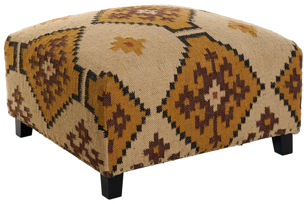REPOSAPIES LANA ALGODON 80X80X44 KILIM - Imagen 1