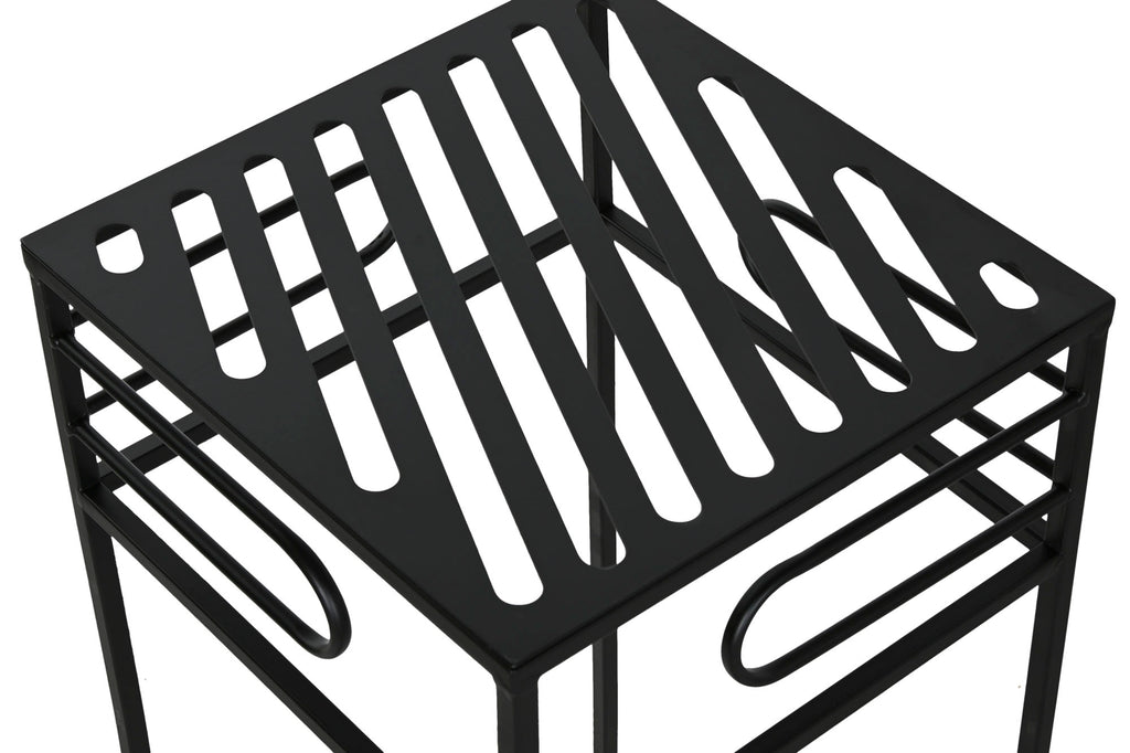 MESITA AUXILIAR SET 3 METAL 28X28X70 NEGRO - Imagen 2