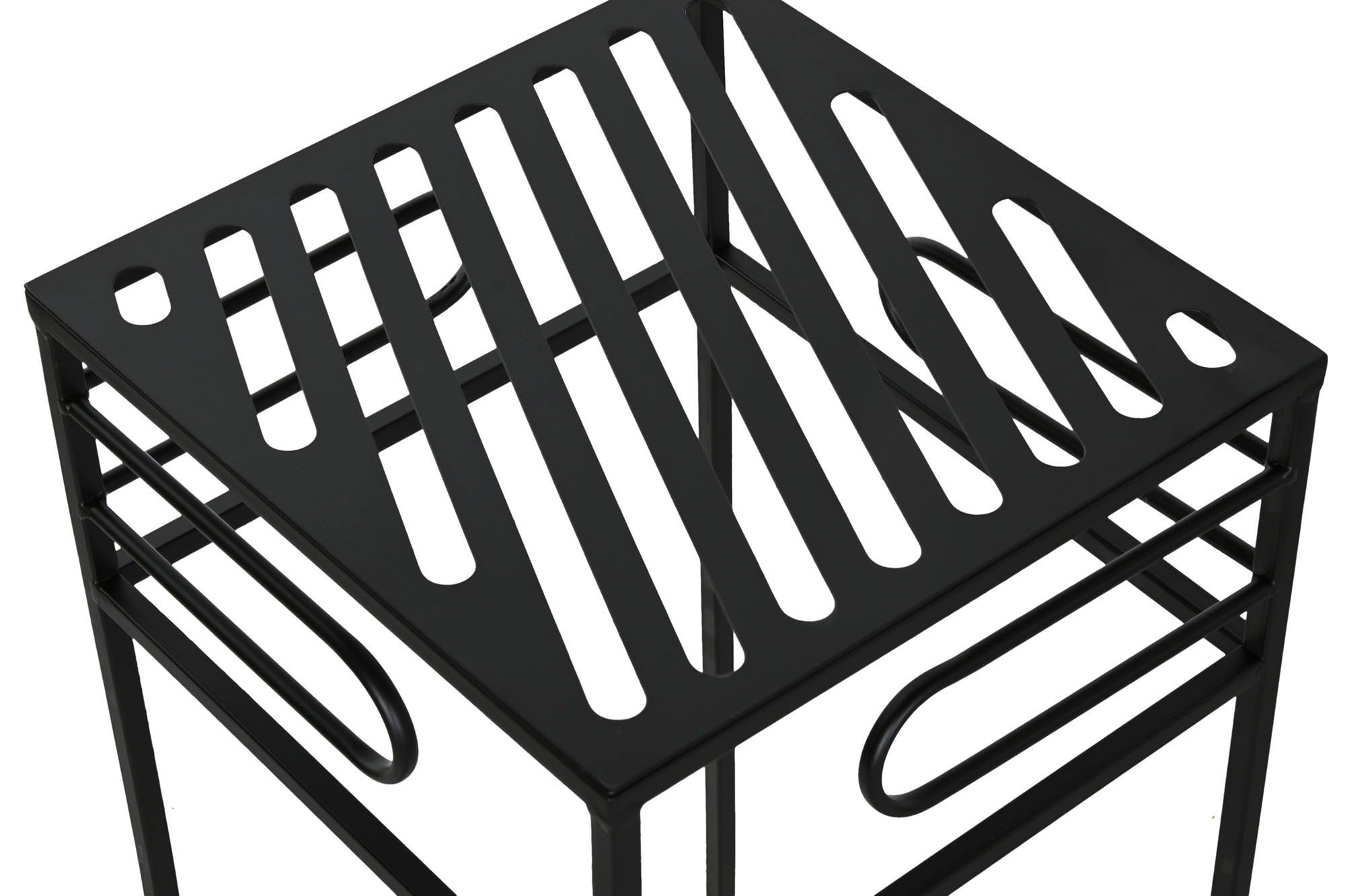 MESITA AUXILIAR SET 3 METAL 28X28X70 NEGRO - Imagen 2